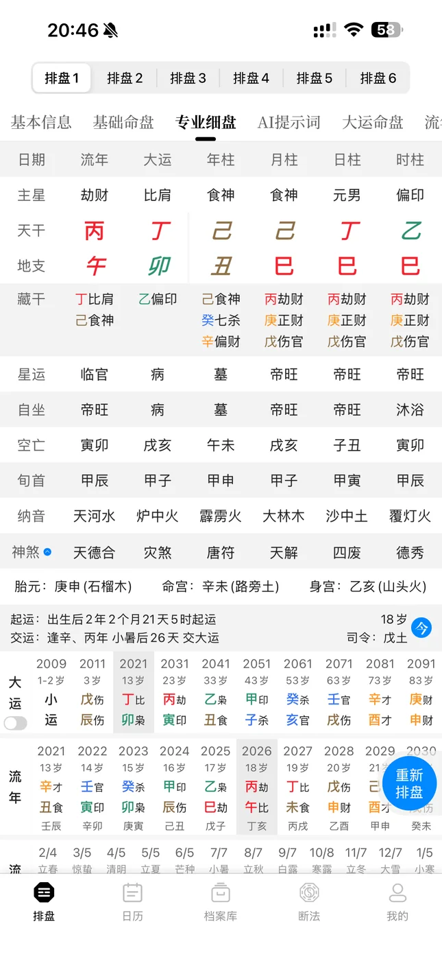 八字排盘相关界面截图 3
